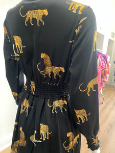 Golden Live Satin Cheetah Dress Wear Once Loved Golden Live Satin Cheetah Dress Wear Once Loved